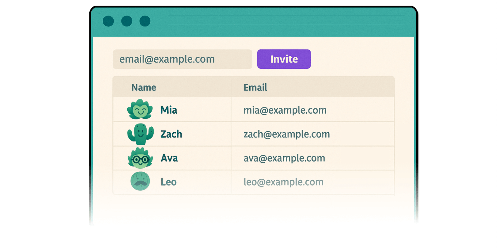 Invite teammates